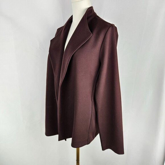 Eileen Fisher Cassis Ponte Open Front Jacket Cardigan Medium Brown NWOT - Picture 3 of 10